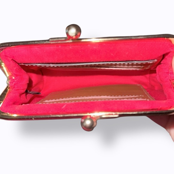 Dooney & Bourke 🪢 Brown Large Frame Leather Clutch Purse - Picture 6 of 8